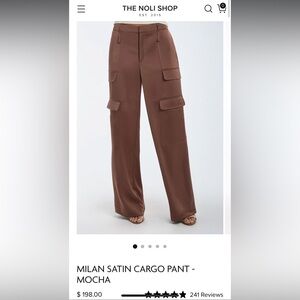 The Noli Shop Brown Satin Pants: NWOT